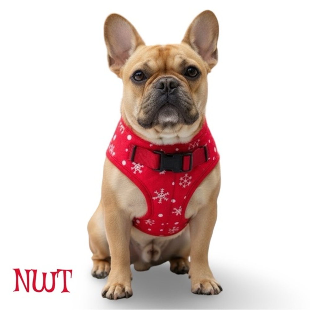 NWT - WINTER SNOWFLAKE - BRIGHT RED -  WARM PET HARNESS